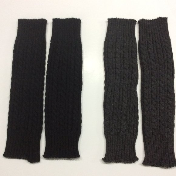 Accessories - Charcoal Grey & Black Leg Warmers